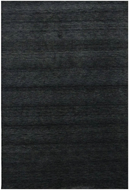 Solid Charcoal Hand-Loomed 6X9 Gabbeh Wool Rug