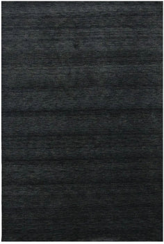 Solid Charcoal Hand-Loomed 6X9 Gabbeh Wool Rug