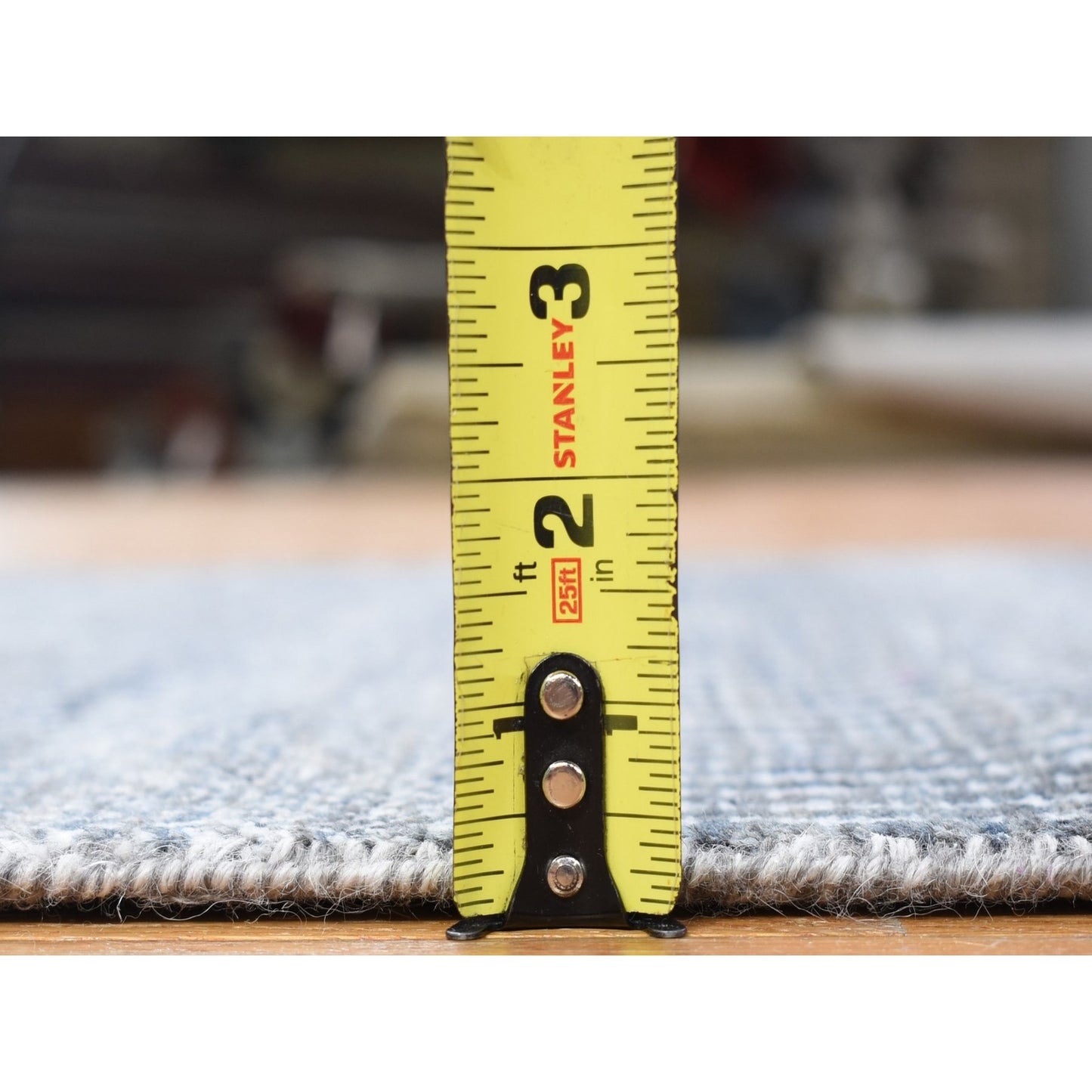 2'7"X14'1" Black Modern Grass Design Handknotted Wool And Silk Runner Rug