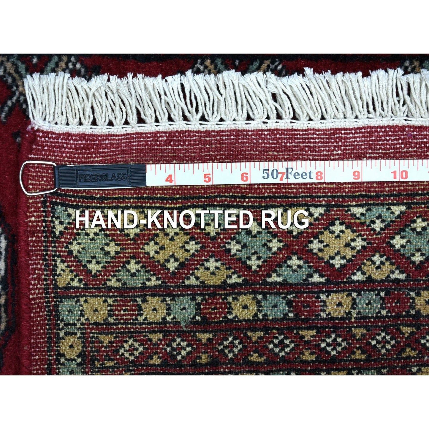 2'6"X3'10" Hand Knotted Rich Red Mori Bokara Silky Wool Oriental Rug