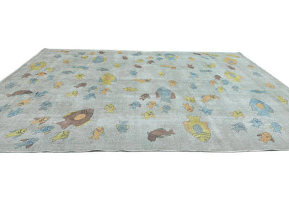 Distressed Vintage Antique Oriental Rug Beige