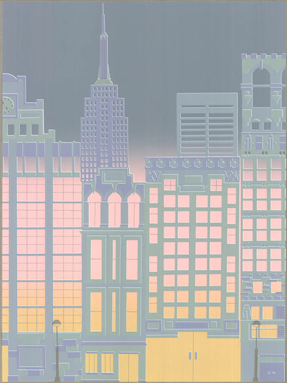 Contemporary ARIANE WYSS Facades of New York City 33.25" x 23.25" Serigraph 1982