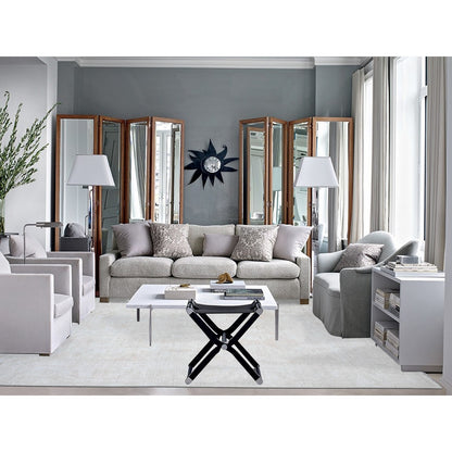 9'8"X13'1" Shoreline Gray Hand Knotted Soft Wool White Wash Peshawar Rug