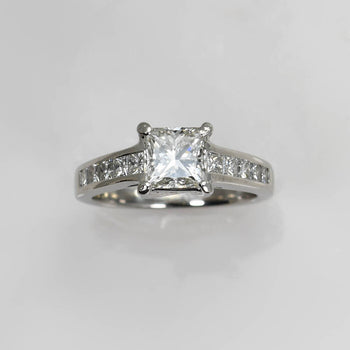 Ladies Platinum Diamond Ring, 1.03Ct Gia H/Vsi