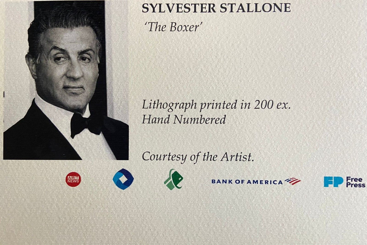 Sylvester Stallone 'Boxer' Lithograph 200Ex