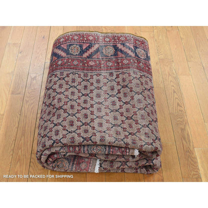 5'X9'6" Brown New Zoroastrian Serrib Pure Wool Hand Knotted Runner Rug