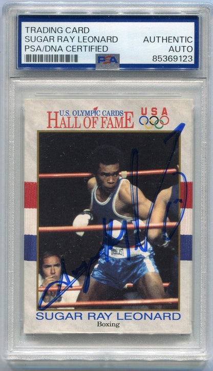 Sugar Ray Leonard Certified Autographed Trading Card