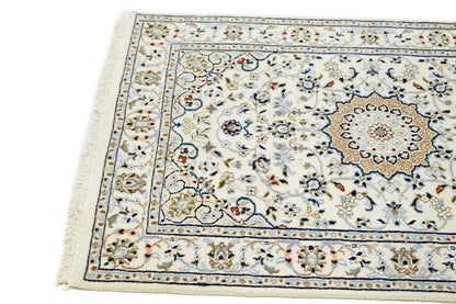 Handmade Indo-Nain Runner Rug Classic Floral