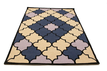 5X8 Ft Multicolored Hand-Tufted Rug Contemporary