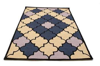 5X8 Ft Multicolored Hand-Tufted Rug Contemporary