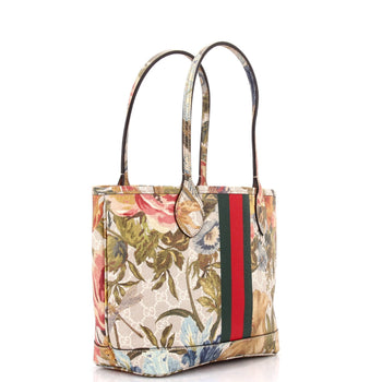 Gucci Ophidia Tote Water Flora Gg Coated Canvas Medium