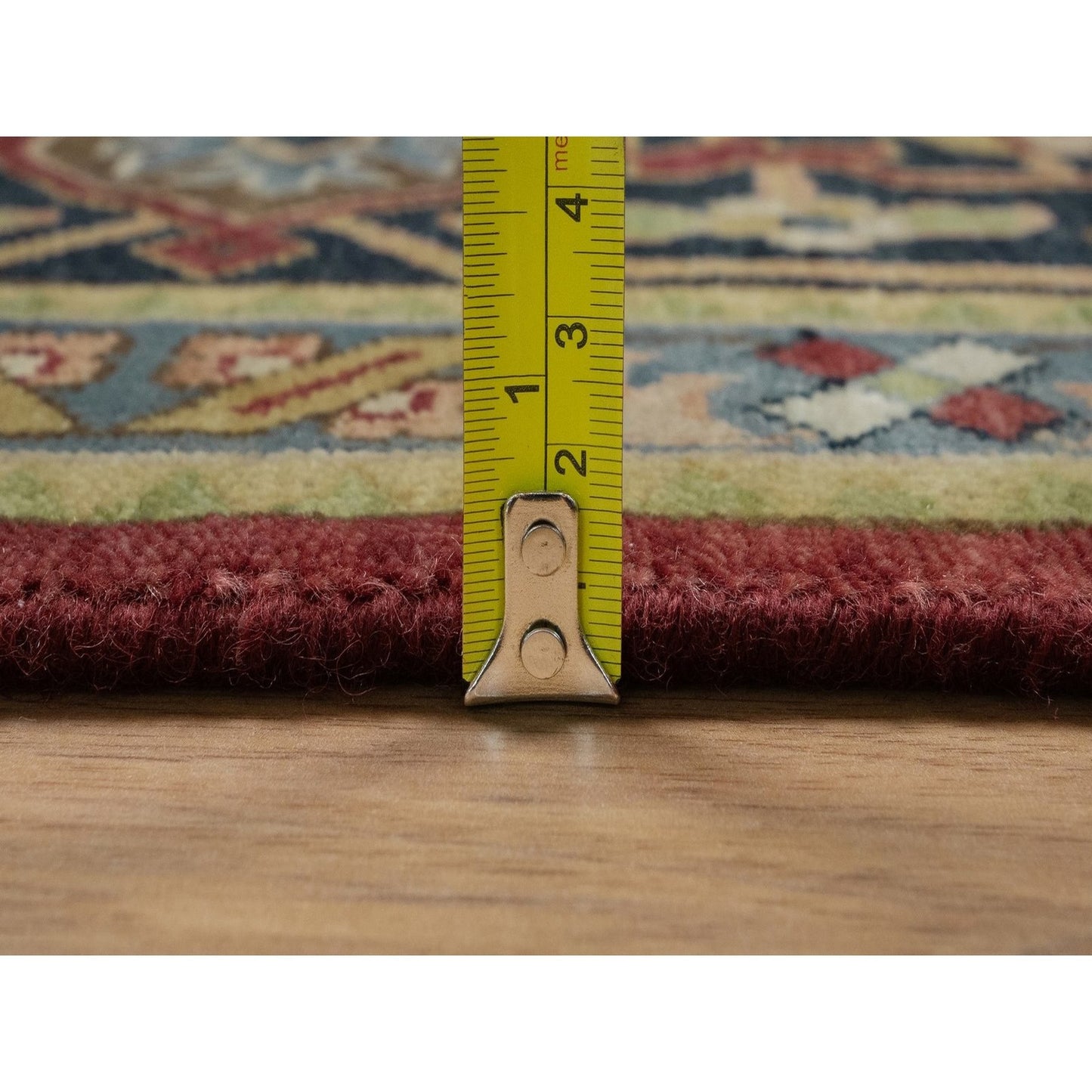 Oriental 8'8"x12' Red Hand Knotted Wool Rug Antiqued Fine Heris Revival