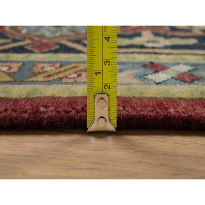 Oriental 8'8"x12' Red Hand Knotted Wool Rug Antiqued Fine Heris Revival