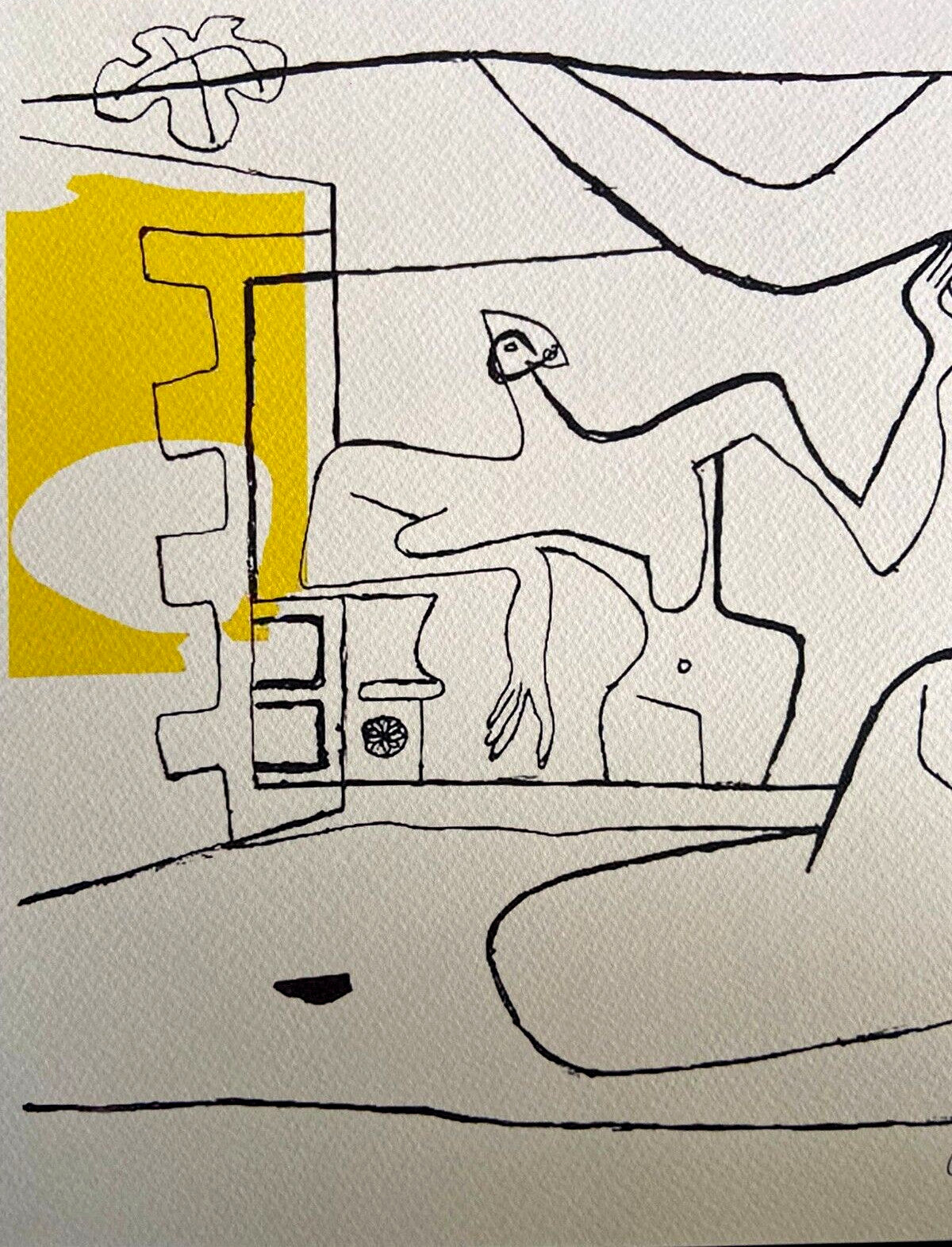 Le Corbusier Lithograph Coa Hand Numbered Signed Op Josef Albers