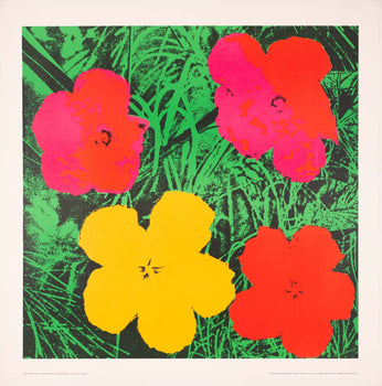 Red Flowers 1970 By Andy Warhol Pop Art Poster  French Printing On Heavy Stock