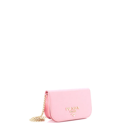 Prada Convertible Flap Clutch Saffiano Leather Small