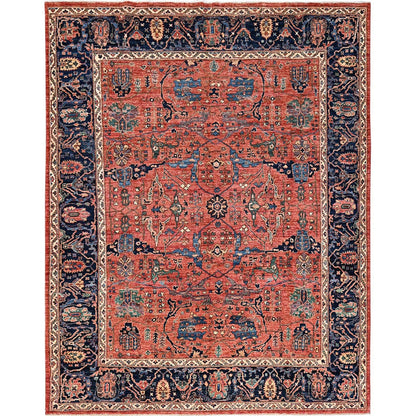 8'X10'4" Red Aryana Grade Bijar Garus Design Soft Wool Hand Knotted Rug
