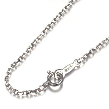 Mikimoto Cable Chain Necklace 41Cm 18K 750 White Gold