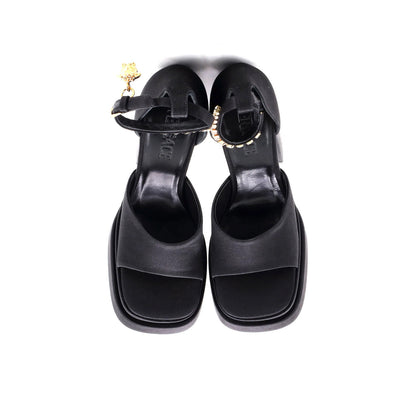 Versace Women'S Medusa Aevitas Platform Sandals Satin With Crystals