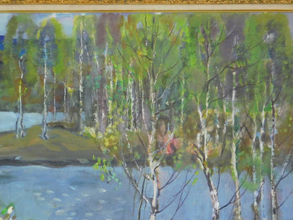 Alexei Eriomin Large F50 Oil Painting Northern Spring Soviet Art