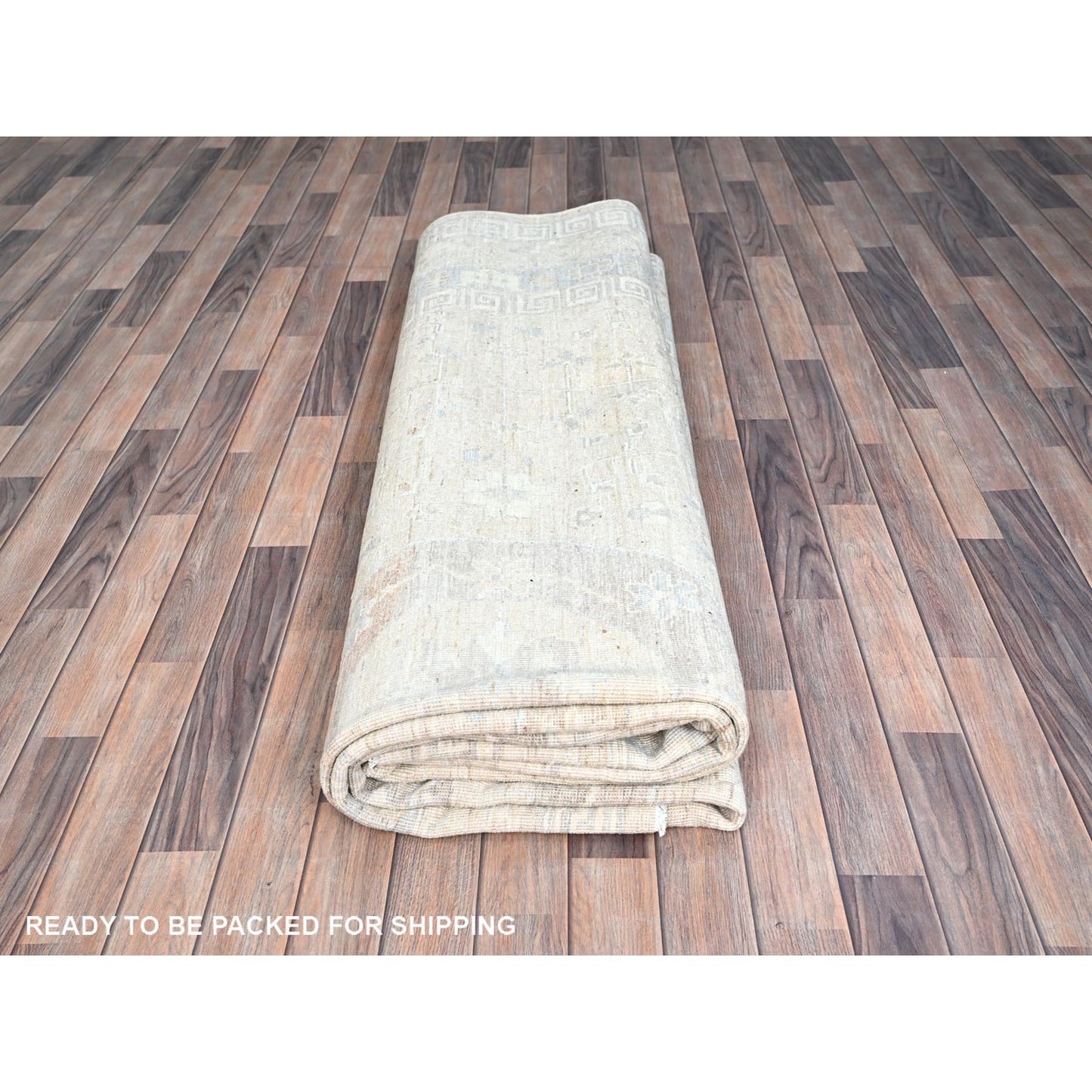 9'10"X13'10" Dove White Peshawar Natural Dyes Oriental Rug