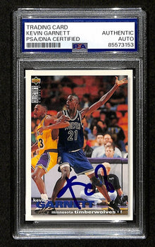 Kevin Garnett Hof Signed/Auto On Card 1995-96 Upper Deck Rc Card #275 Psa/Dna3