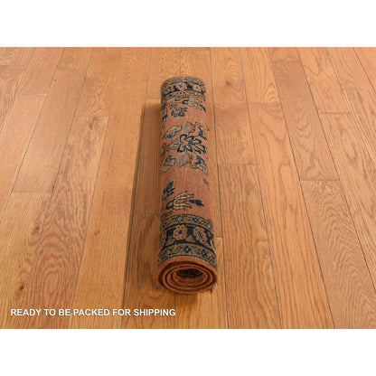 1'10"X2'8" Red Antique Zoroastrian Mohajaran Sarouk Mat Hand Knotted Rug