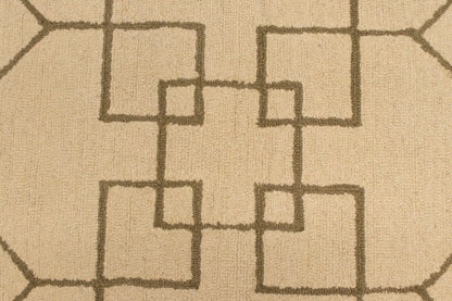 Cream Geometric Design Hand-Tufted Modern Wool