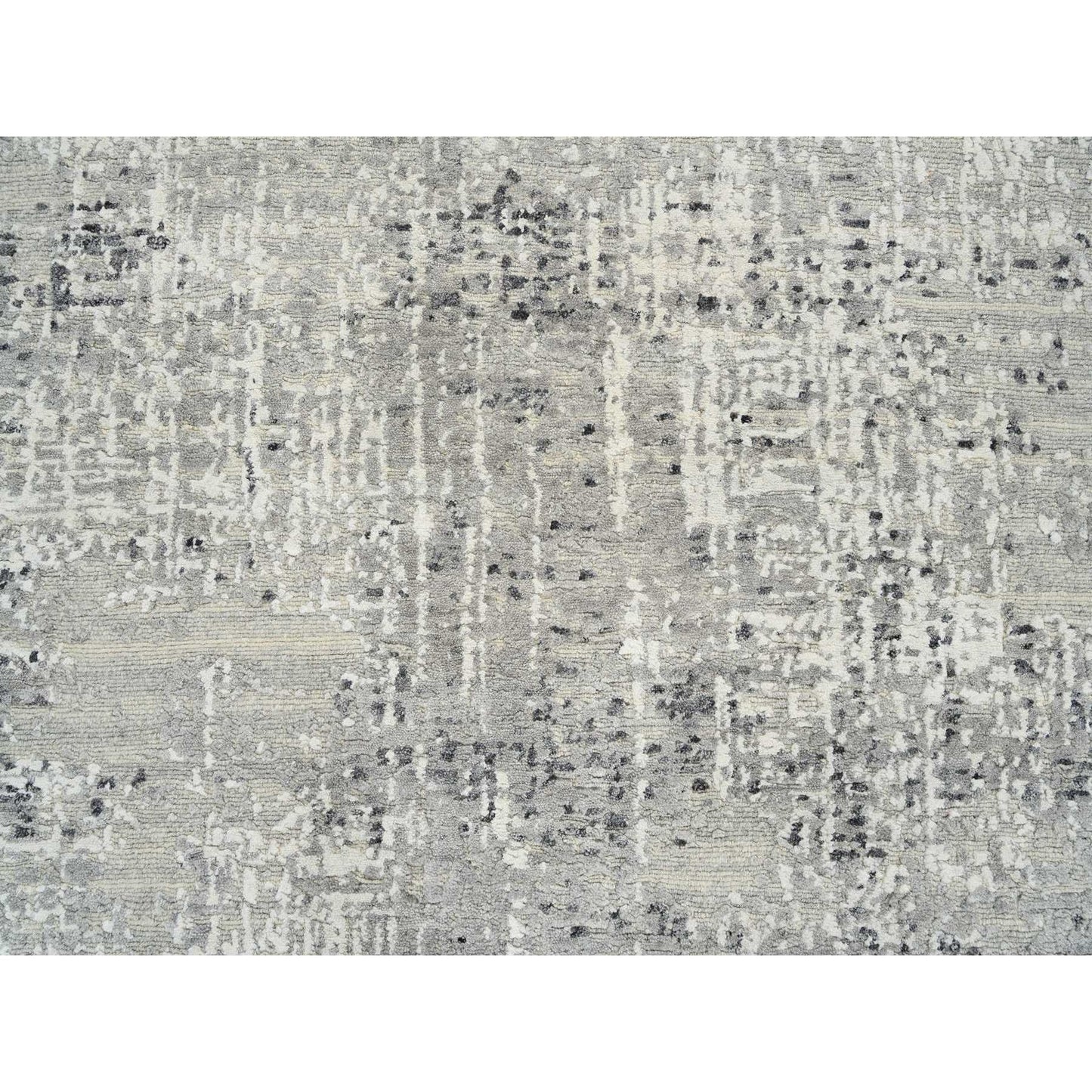 6'X6' Light Gray Modern Design Natural Wool Hand Knotted Round Rug