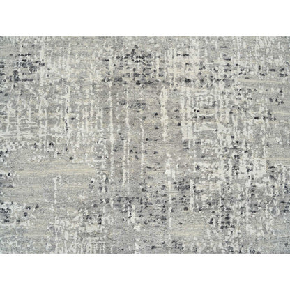 6'X6' Light Gray Modern Design Natural Wool Hand Knotted Round Rug