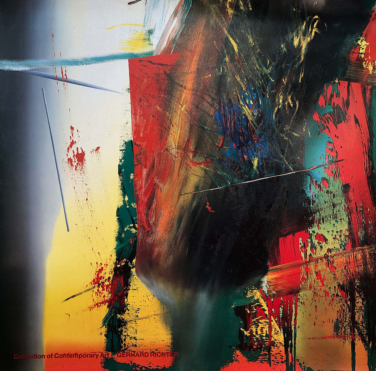 Gerhard Richter Dg " Poster Contemporary Green Yellow Red Multic