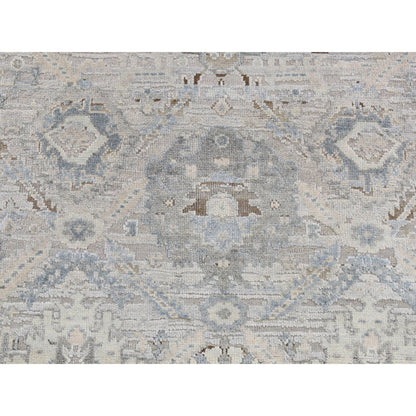 3'X5'3" Blue Silk With Wool Mughal Inspired Design Hand Knotted Rug