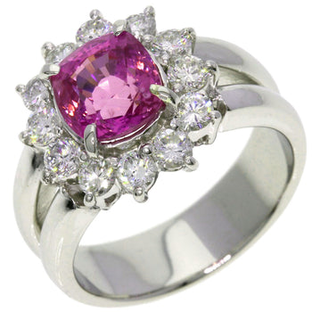 2.17Ct Pink Sapphire Ring Platinum Pt900 11G