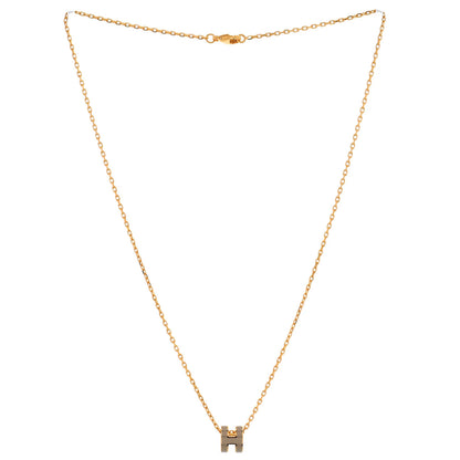Hermes Pop H Pendant Chain Necklace Metal And Enamel Mini