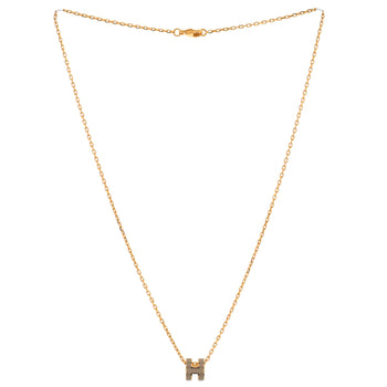 Hermes Pop H Pendant Chain Necklace Metal And Enamel Mini