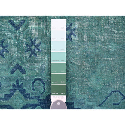 4'8"X6'6" Blue Overdyed Kazak Tribal Design 100% Wool Hand Knotted Rug