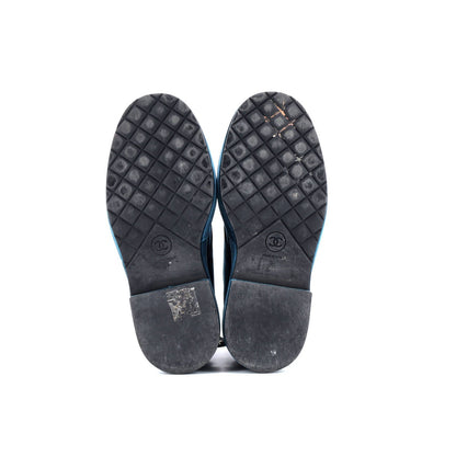 Chanel Women'S Cap Toe Cc Combat Boots Velvet