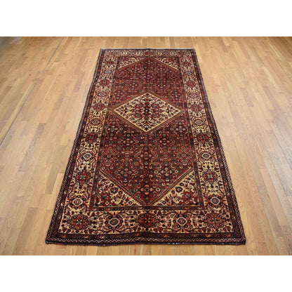 5'3"X11' Red New Zoroastrian Baktiarjoon Wool Hand Knotted Runner Rug