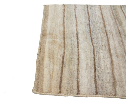 Hand-Knotted Beige Brown Tribal Gabbeh Oriental