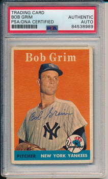 Bob Grim Yankees Signed/Autographed 1958 Topps