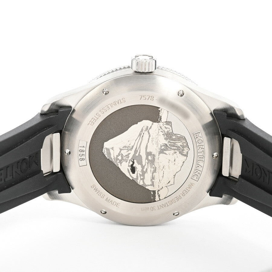 Montblanc Ice Sea Automatic Date Mb129372 Black Men'S Used Watch #61016