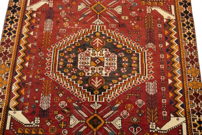 Handmade Vintage Oriental Area Rug Geometric