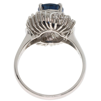 2.216Ct Sapphire Diamond Ring Platinum Pt900 7.71G