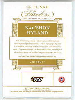 Bones Hyland Autographed 2021 Panini Flawless Collegiate Team Logo Signatures Ro