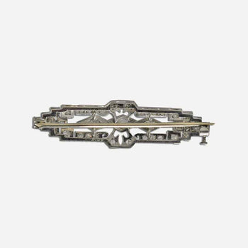 Platinum & 18K White Gold Vintage Diamond Brooch