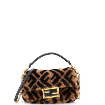Fendi Baguette Nm Bag Zucca Shearling Mini