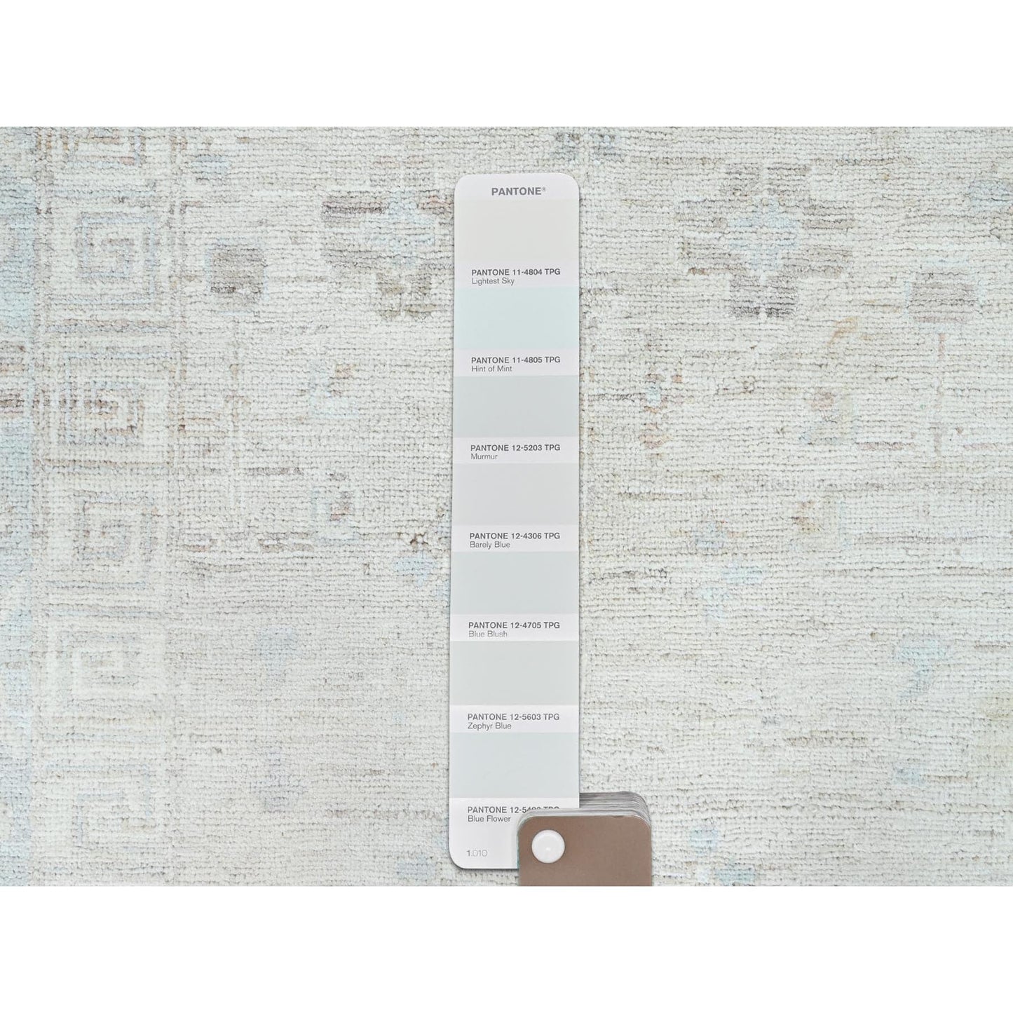 9'10"X13'10" Dove White Peshawar Natural Dyes Oriental Rug