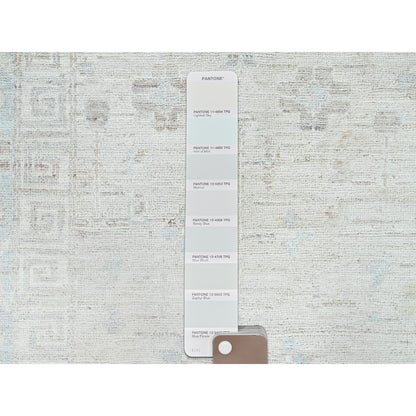 9'10"X13'10" Dove White Peshawar Natural Dyes Oriental Rug