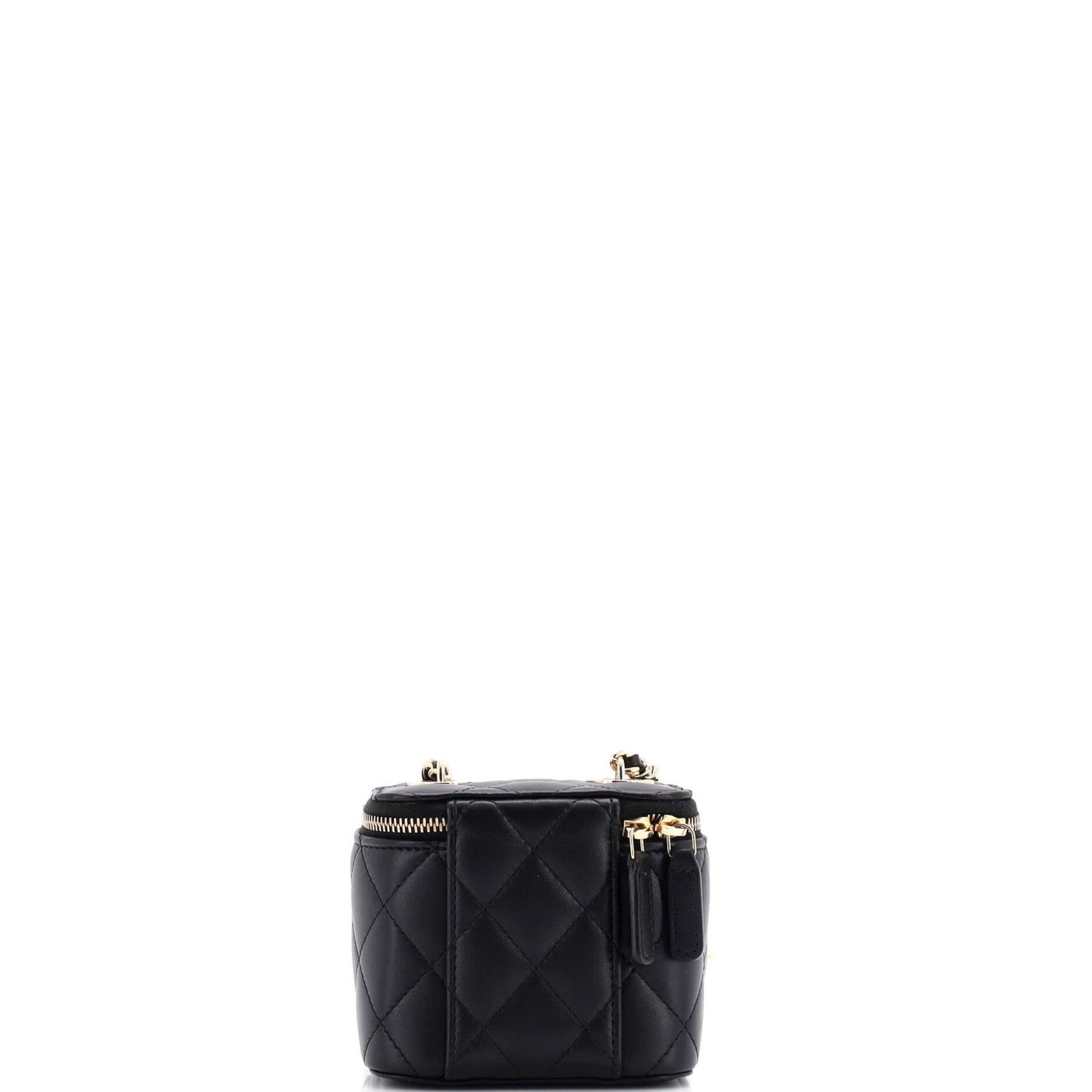 Chanel Vanity Case With Pearl Chain Quilted Lambskin Mini