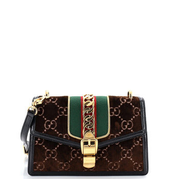 Gucci Sylvie Shoulder Bag Gg Velvet Small